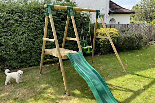 Children's slide and swing