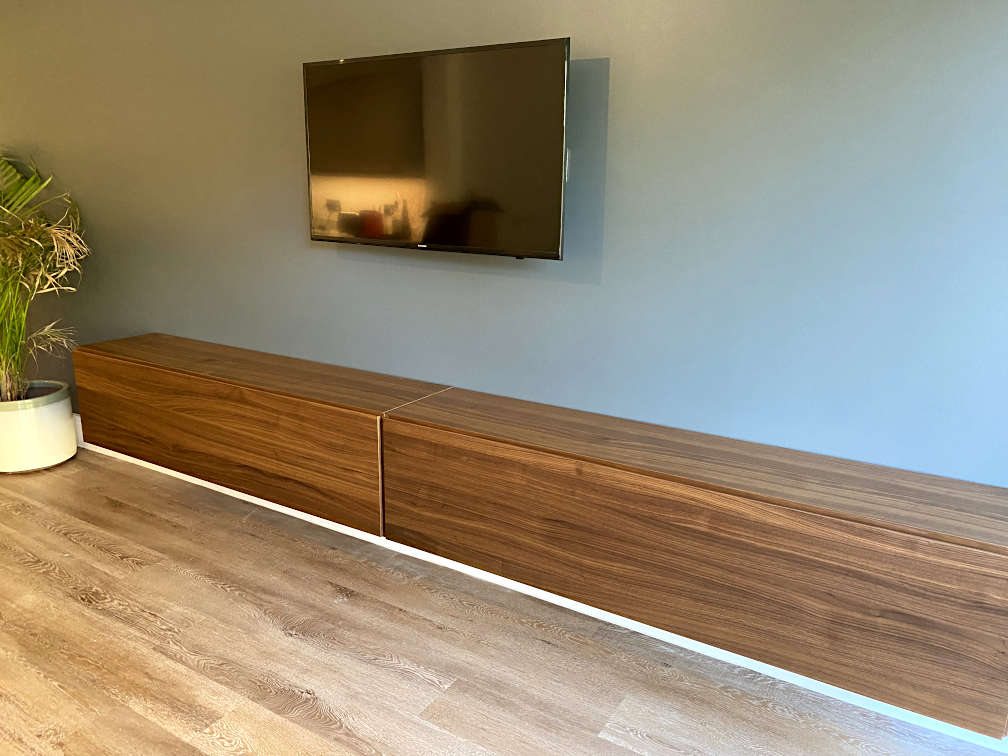 Wall-mounted TV and Cabinets